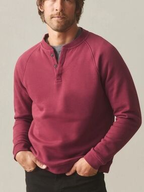 American Giant Men's XL Midweight Snap Henley Sweatshirt NWOT